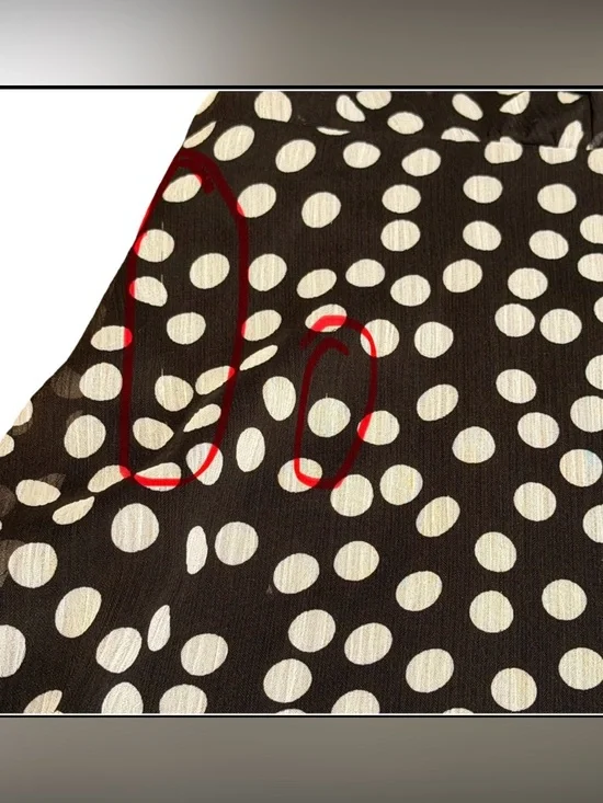 Calvin Klein Women’s Black Short Sleeve Polka Dot Pattern V-Neck Dress Size 8 - Picture 10 of 13